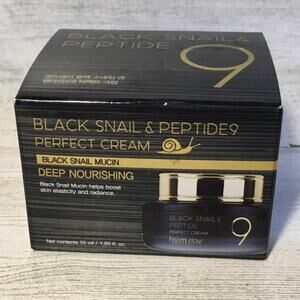 NEW IN BOX Farmstay Black Snail Mucin & Peptide 9 Perfect Cream Deep Nourishing